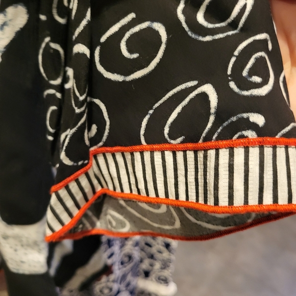 Ali Miles Black & White Geomtric 3/4 Sleeve Shirt Petite Small - Picture 5 of 7